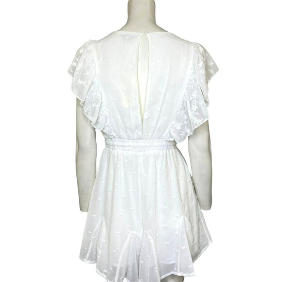 The Clothing Company Flutter Sleeve V-Neck Dot Romper Size Small NWT - Picture 5 of 5